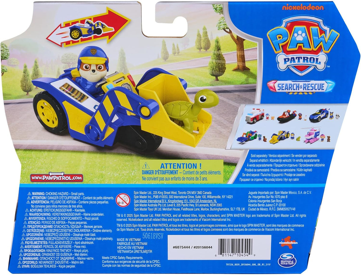 Paw Patrol: Search & Rescue, Excavadora de Rescate de Rubble con 2 Figuras, Coche de policía de Juguete con función de propulsión, Juguetes para niños y niñas a Partir de 3 años