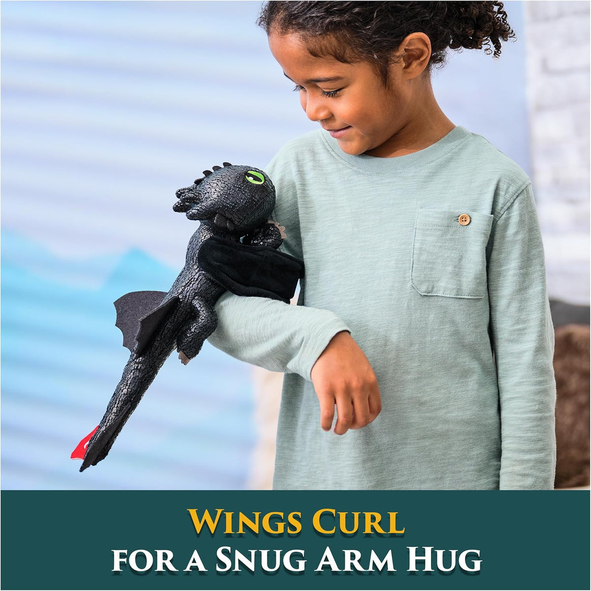 DreamWorks, Dragons, How to Train Your Dragon, Peluche Toothless: Abraza y planea, dragón de Peluche de 30,5 cm, Juguetes para niños a Partir de 4 años