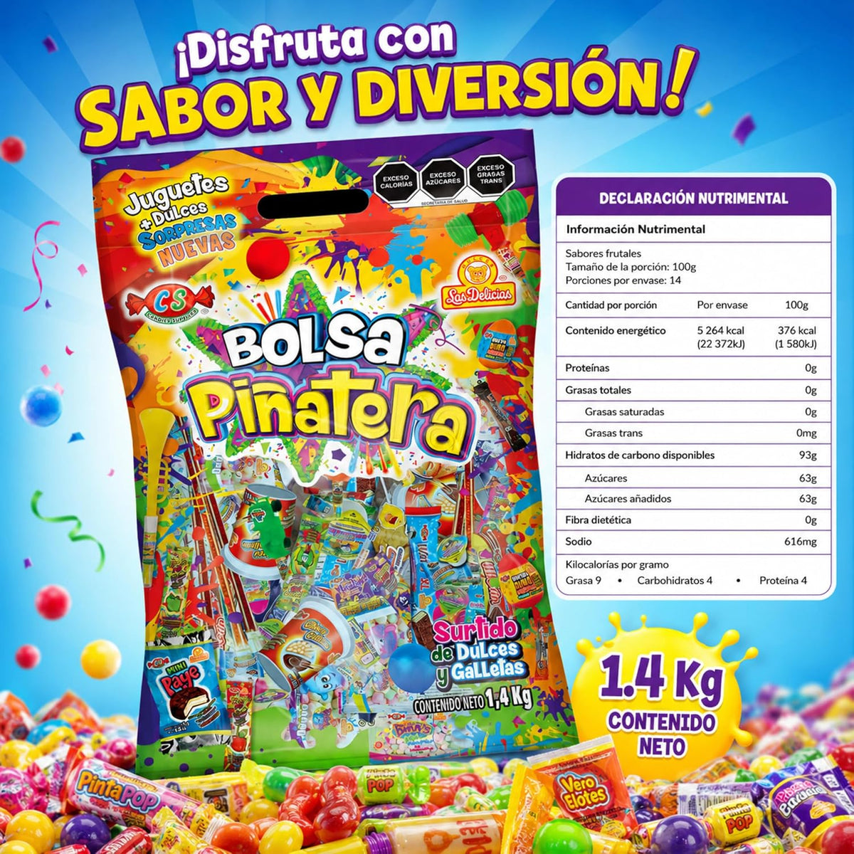 Bolsa Piñatera Las Delicias 1.4 kg Surtido