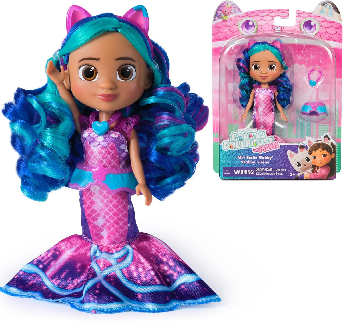 Gabby's Dollhouse: The Movie, Sweetest Treat Gabby, muñeca de 6 pulgadas, equipo de nieve con temática de confitería y accesorios, juguetes para niños para niñas y niños a partir de 3 años