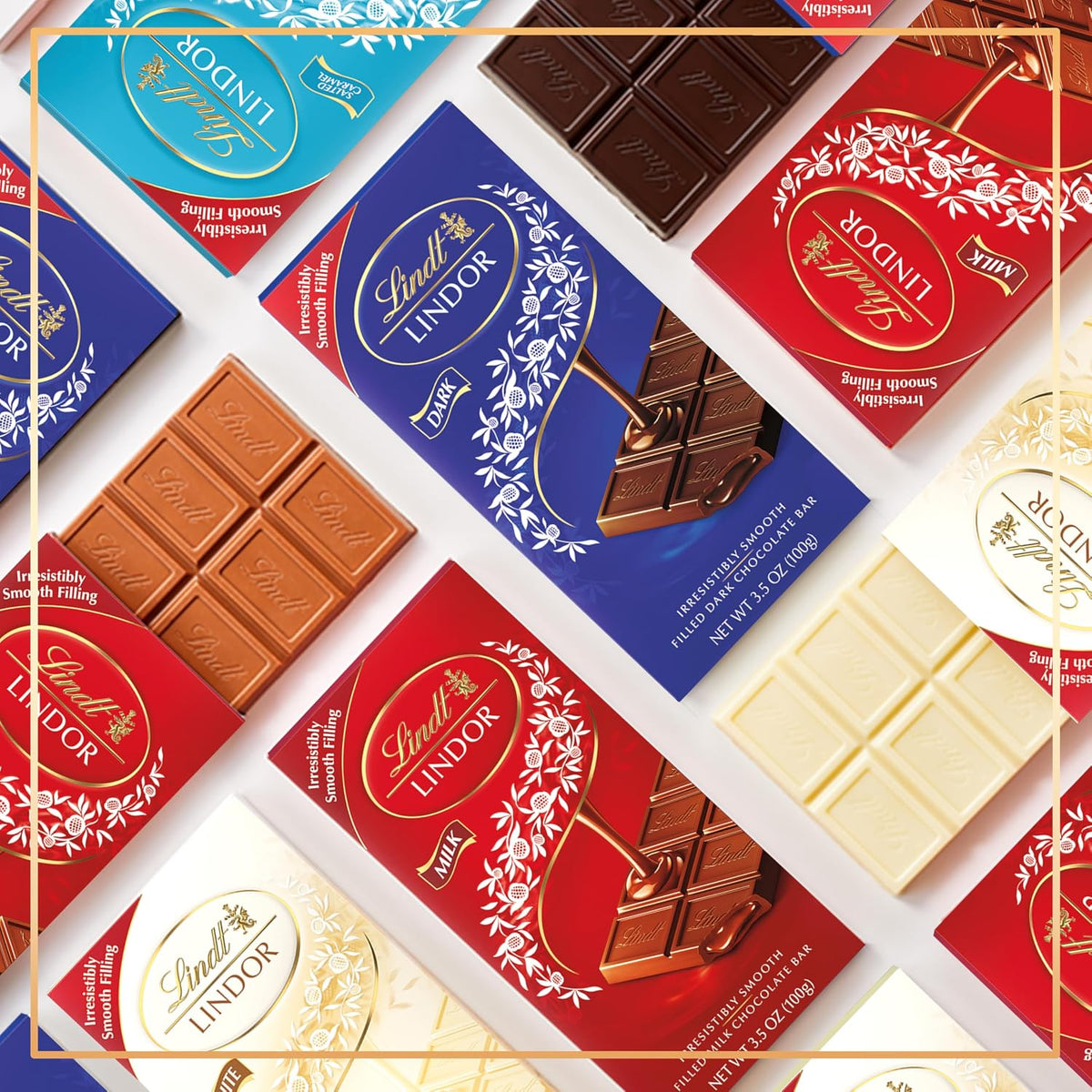 Lindt LINDOR Barra de Chocolate con Leche y Caramelo, 12 pzas