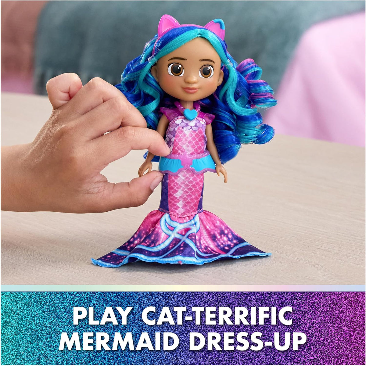 Gabby’s Dollhouse: The Movie, muñeca Gabby Sirena, Accesorios y Ropa temática de Sirena, Juguetes para niños y niñas a Partir de 3 años