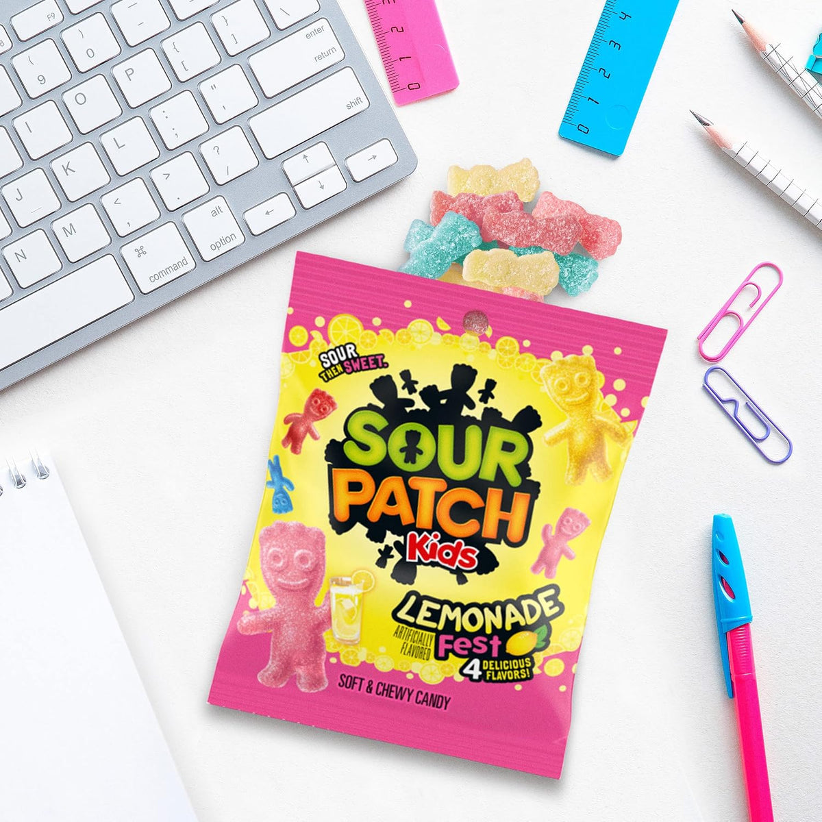 Sour Patch Kids Lemonade Fest Soft & Chewy Candy, 3.61 OZ Bag