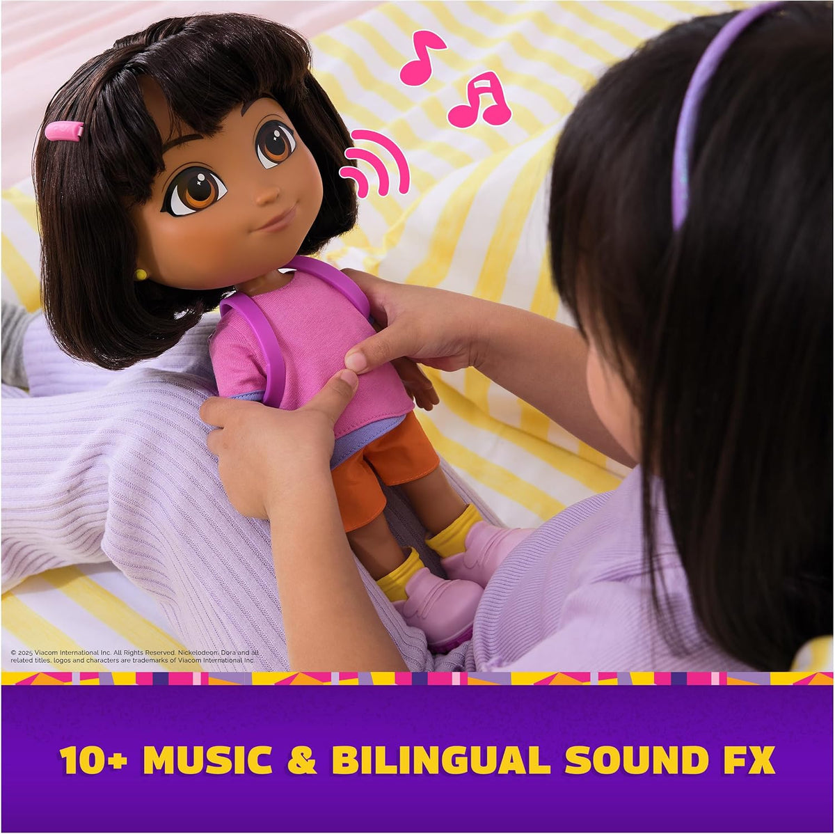 Dora, Muñeca Dora Canta y explora con música, Efectos de Sonido, Frases bilingües y Ropa y Accesorios para la muñeca, Juguetes para niños y niñas a Partir de 3 años