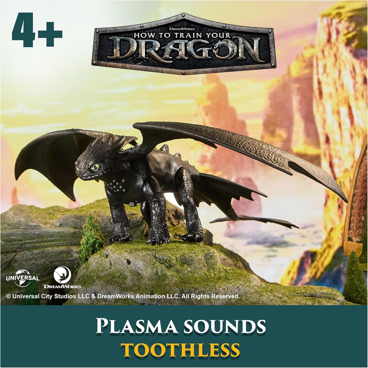 DreamWorks Dragons, How to Train Your Dragon, Dragones de Batalla, Furia Nocturna con Sonidos de Plasma, Figura de acción de 33 cm, Juguetes para niños y niñas a Partir de 4 años.