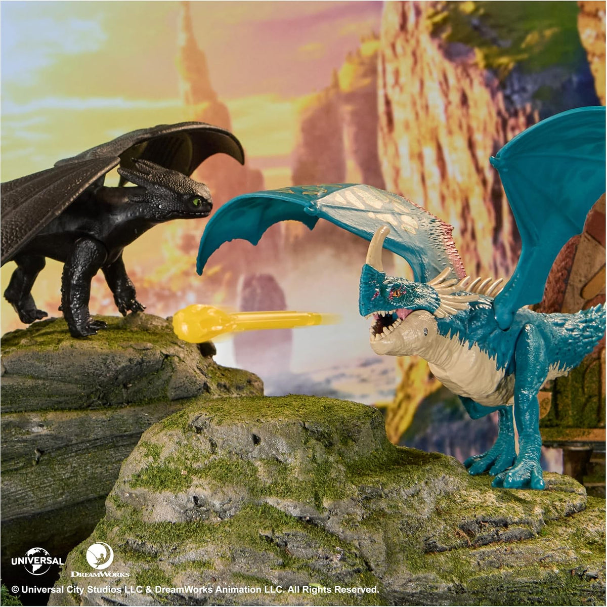 DreamWorks Dragons, How to Train Your Dragon, Dragones de Batalla: Deadly Nadder Que Lanza Fuego, Figura de acción de 25 cm, Juguetes para niños y niñas a Partir de 3 años