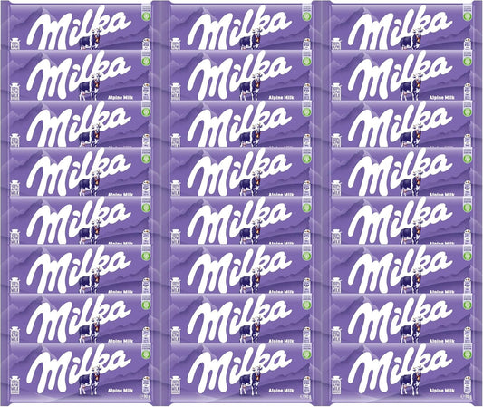 Milka Alpenmilch - Barra de chocolate (paquete de 24)