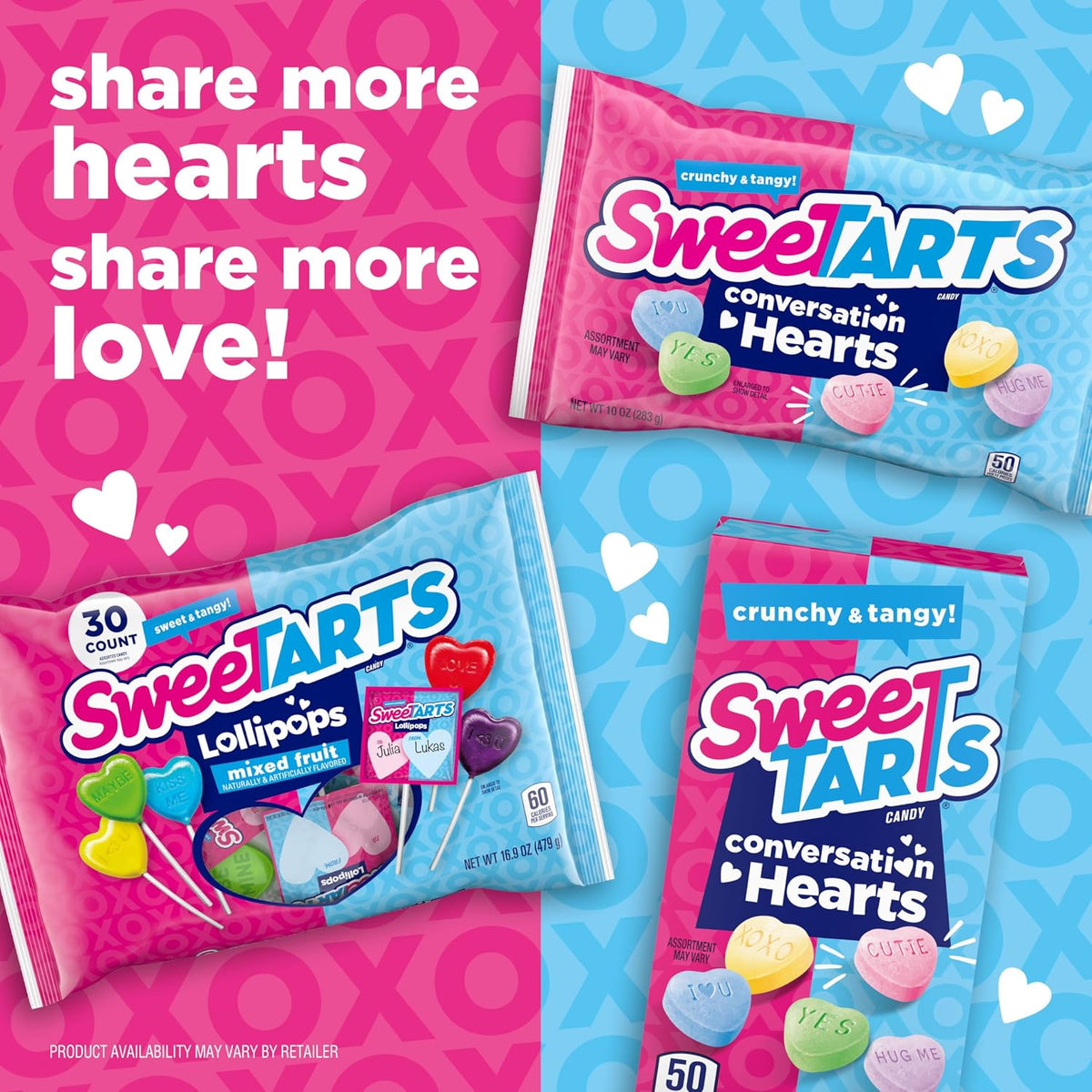 SweeTARTS Conversation Hearts, Dulces De San Valentín, Paquete De 10 Onzas